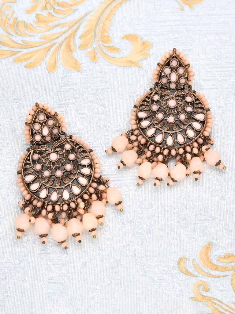 Traditional Long Earrings in Mehendi finish - CNB8068