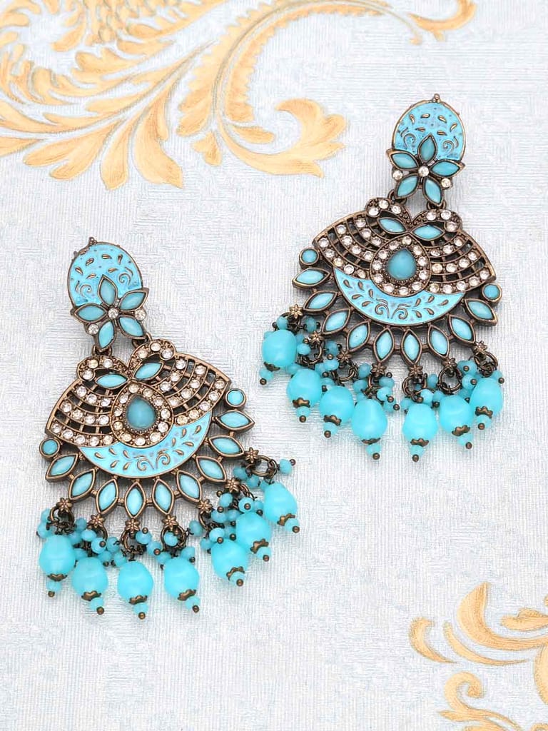 Traditional Long Earrings in Mehendi finish - CNB8133