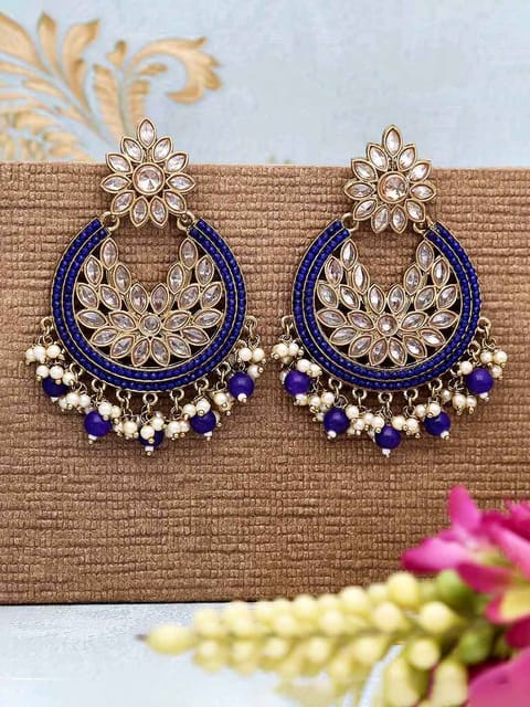 Flipkart.com - Buy RUBANS Silver Plated Oxidised Kundan Chandbali Earrings  Alloy Chandbali Earring Online at Best Prices in India