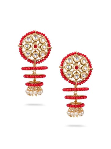Kundan Long Earrings in Gold finish - CNB510