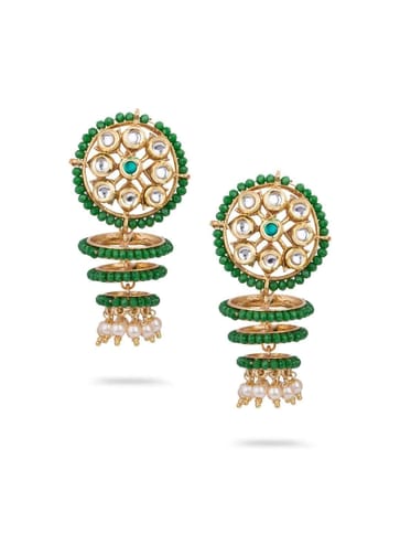 Kundan Long Earrings in Gold finish - CNB507