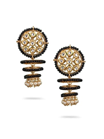 Kundan Long Earrings in Gold finish - CNB512