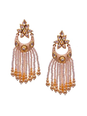Kundan Long Earrings in Gold finish - CNB546