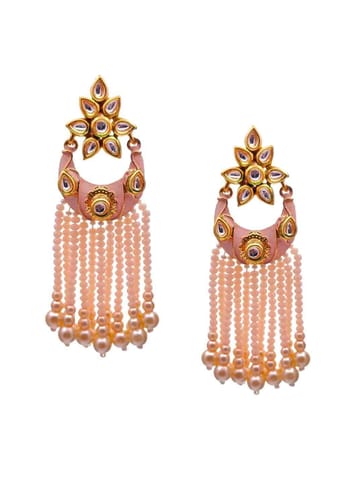 Kundan Long Earrings in Gold finish - CNB549