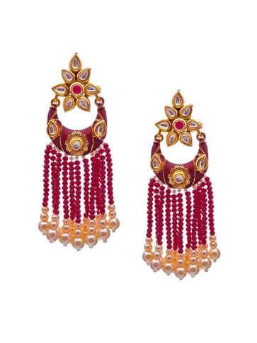 Kundan Long Earrings in Gold finish - CNB551