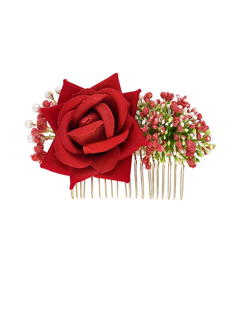 Floral / Flower Comb in Gold finish - CNB39881