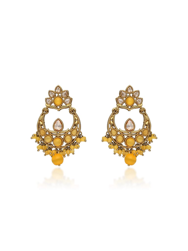 Reverse AD Dangler Earrings in Mehendi finish - CNB33340
