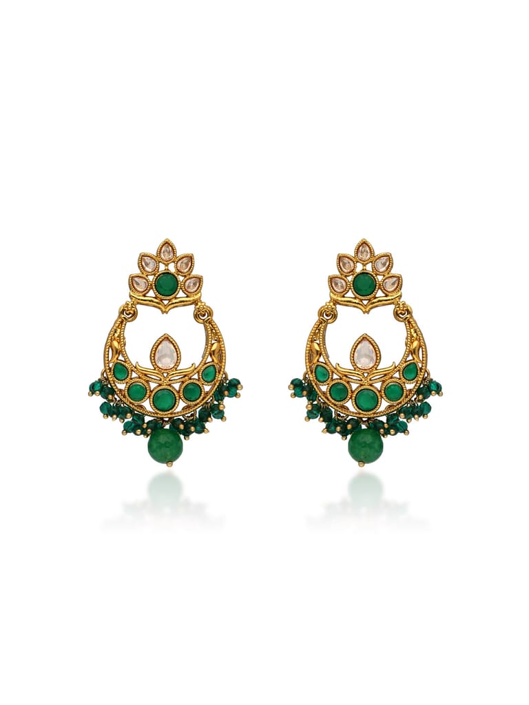 Reverse AD Dangler Earrings in Mehendi finish - CNB33339