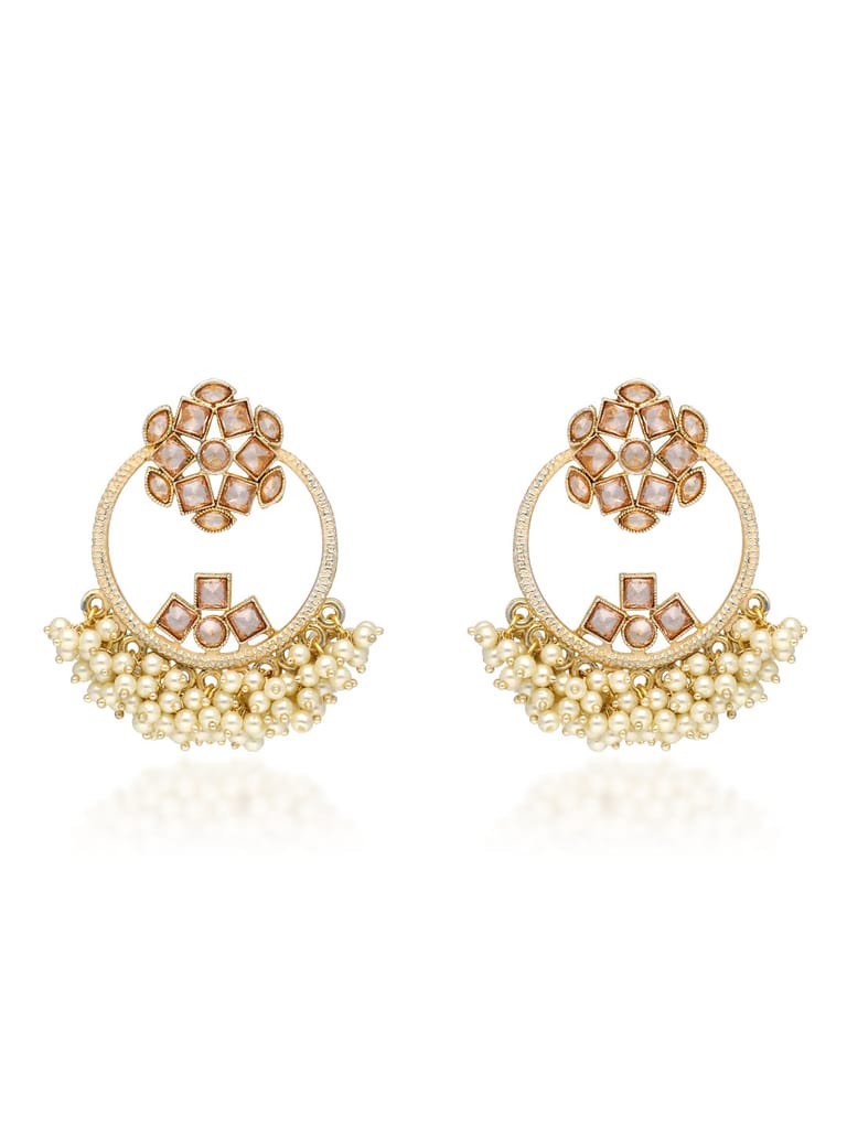 Reverse AD Dangler Earrings in Gold finish - CNB30929