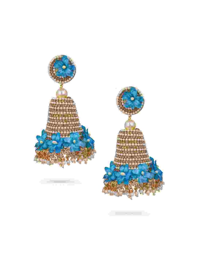 Floral Jhumka Earrings in Gold finish - CNB768