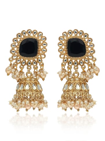 Kundan Jhumka Earrings in Gold finish - CNB41299