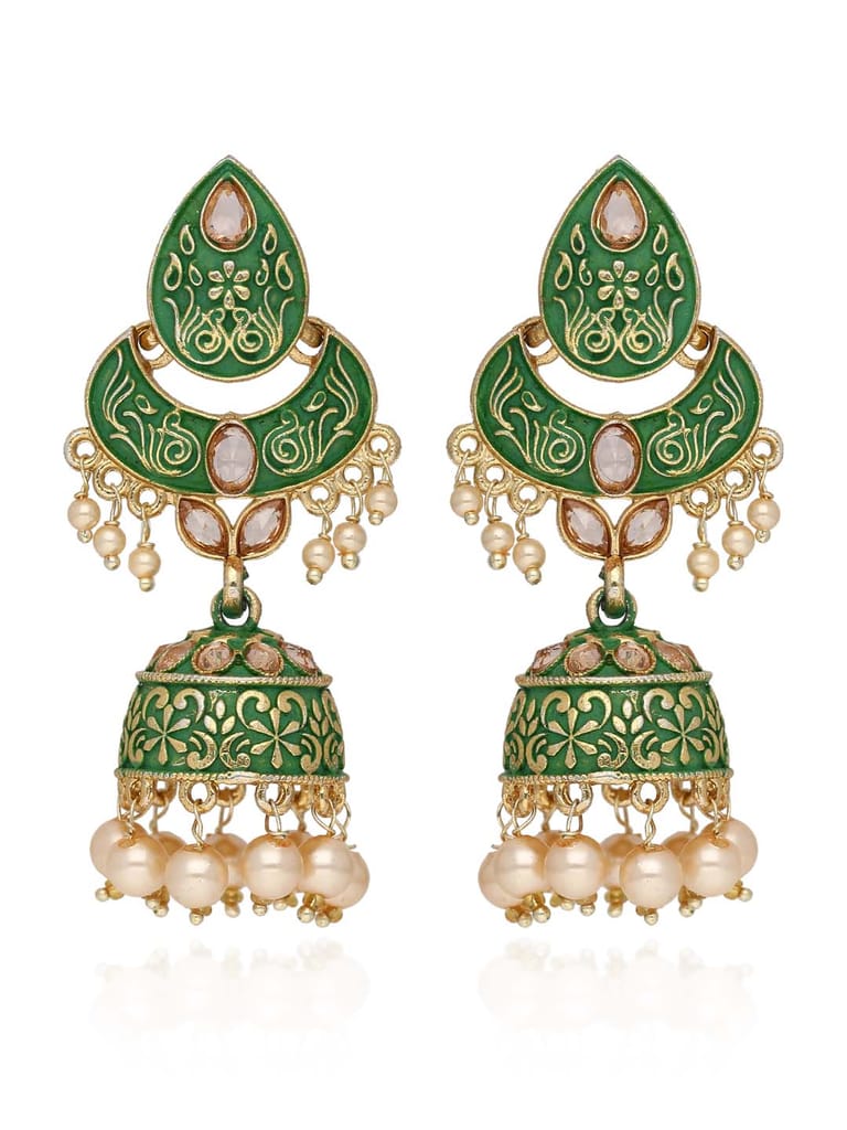 Meenakari Jhumka Earrings in Gold finish - CNB41242