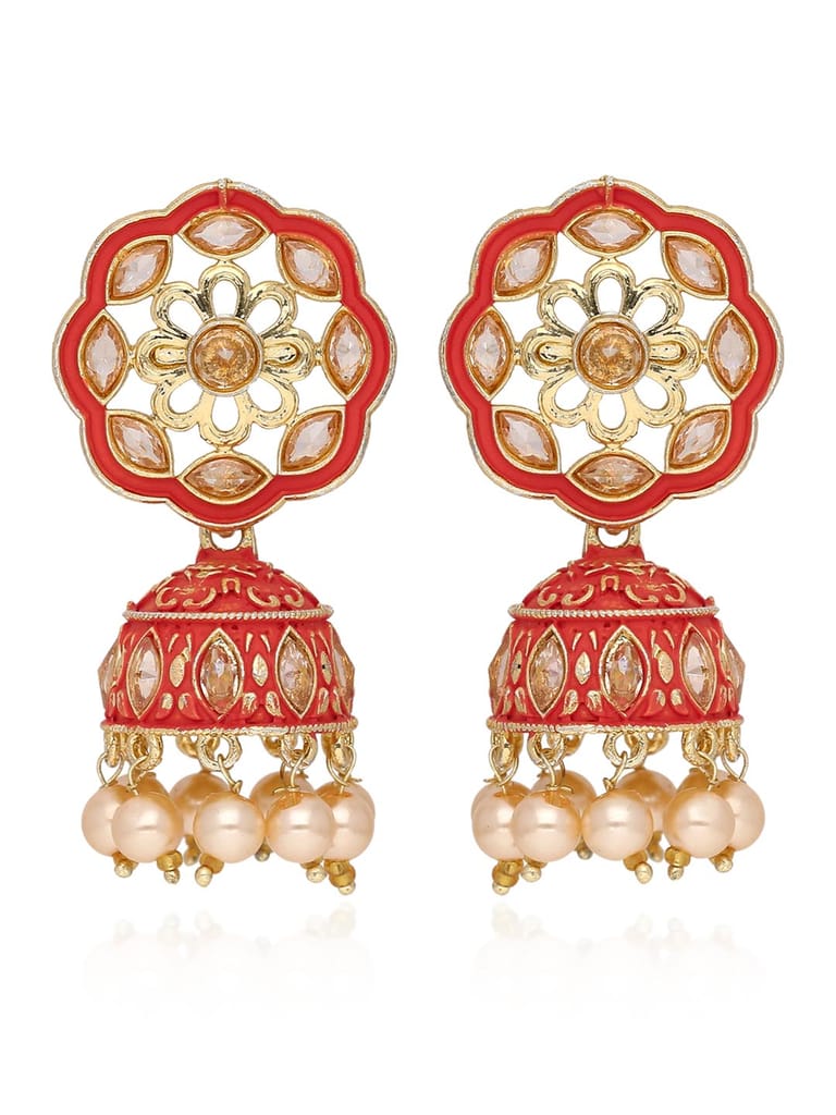 Meenakari Jhumka Earrings in Gold finish - CNB41201