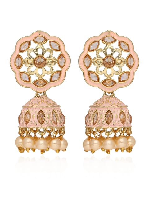 Meenakari Jhumka Earrings in Gold finish - CNB41209