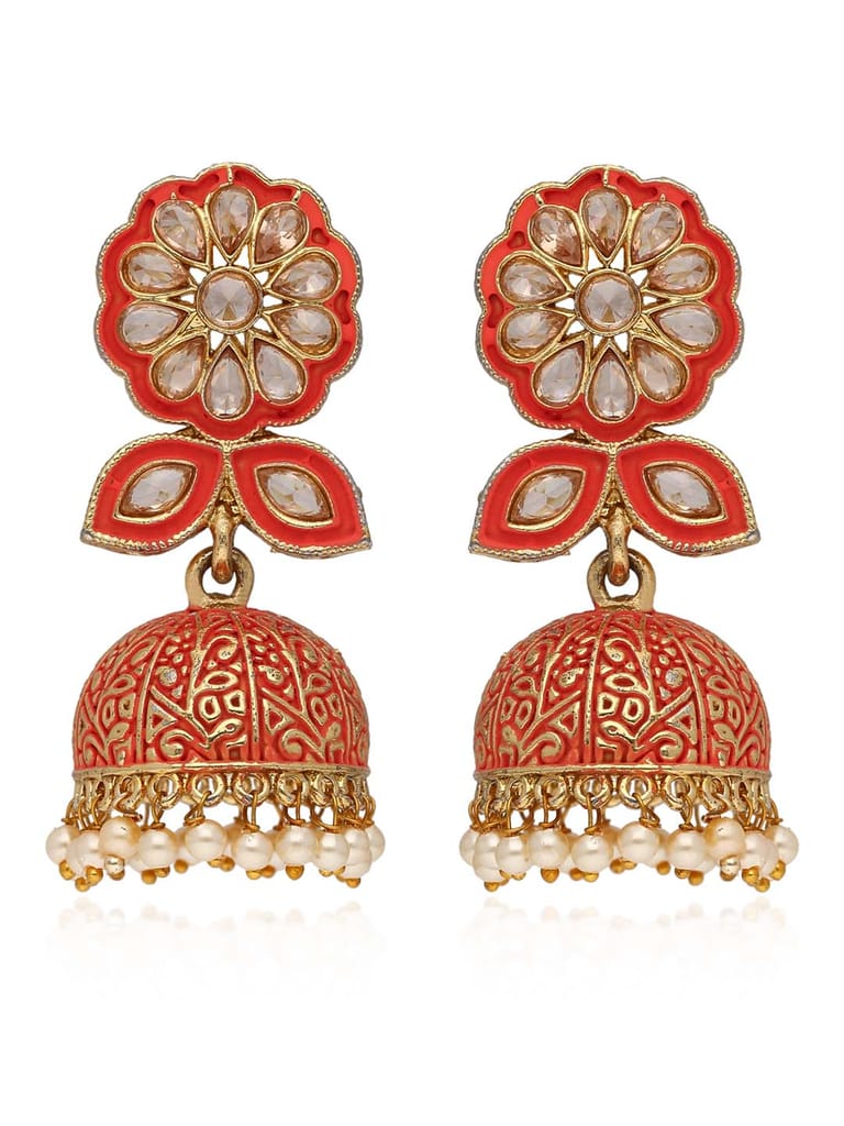Meenakari Jhumka Earrings in Gold finish - CNB41227