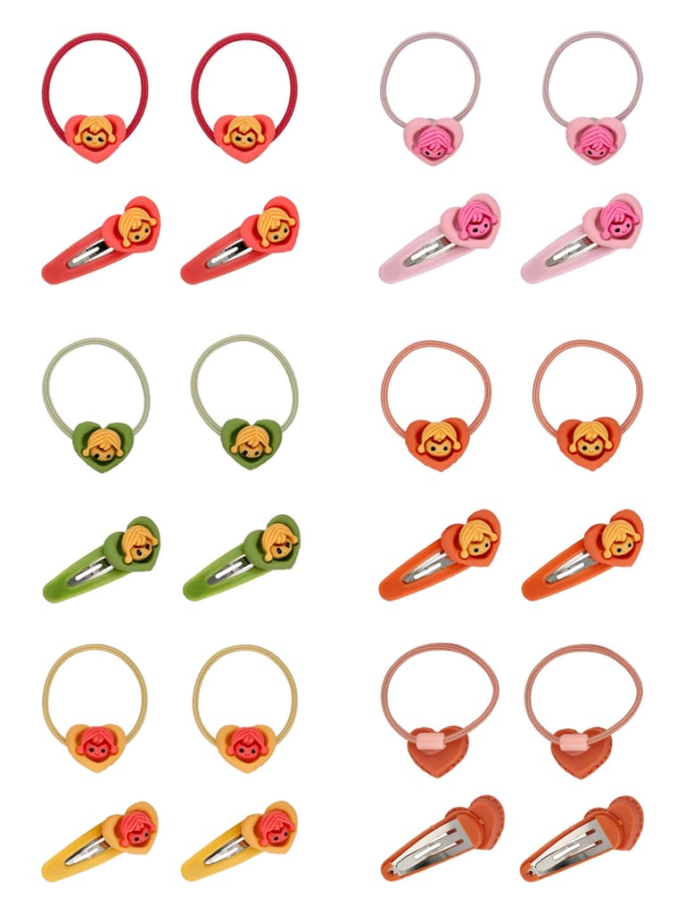 Tik Tak Hair Pin with Rubber Band in Assorted color - CNB43032
