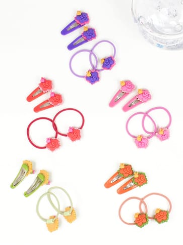 Tik Tak Hair Pin with Rubber Band in Assorted color - CNB43031