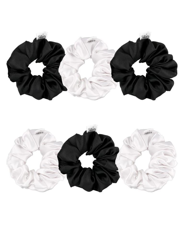 Plain Scrunchies in Black & White color - CNB43073