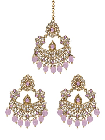Reverse AD Tikka Earring Set in Mehendi finish - NRJ249