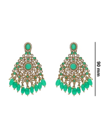 Reverse AD Tikka Earring Set in Mehendi finish - NRJ222