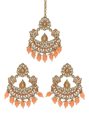 Reverse AD Tikka Earring Set in Mehendi finish - NRJ251