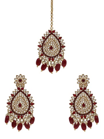 Reverse AD Tikka Earring Set in Mehendi finish - NRJ234
