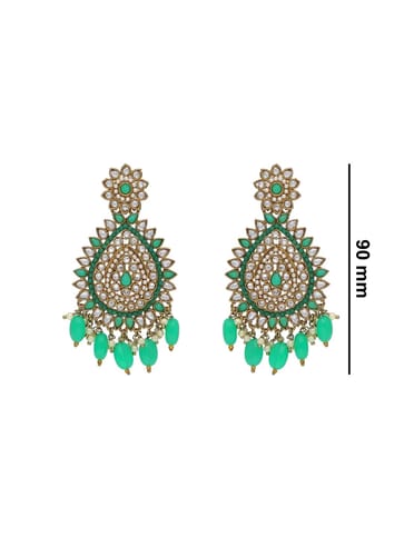 Reverse AD Tikka Earring Set in Mehendi finish - NRJ238