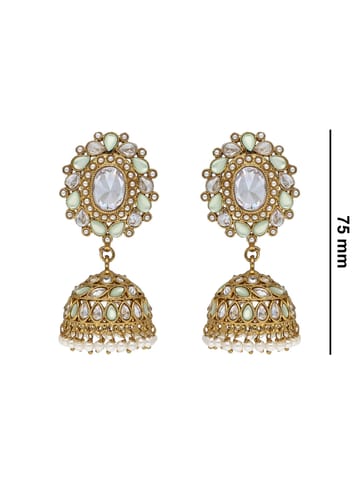 Reverse AD Tikka Earring Set in Mehendi finish - NRJ296