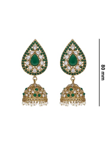 Reverse AD Tikka Earring Set in Mehendi finish - NRJ287