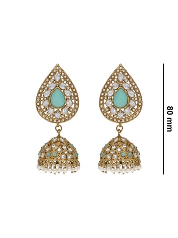 Reverse AD Tikka Earring Set in Mehendi finish - NRJ286