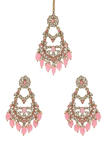 Reverse AD Tikka Earring Set in Mehendi finish - NRJ263