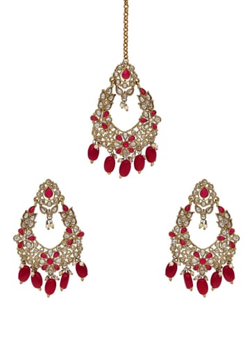 Reverse AD Tikka Earring Set in Mehendi finish - NRJ275