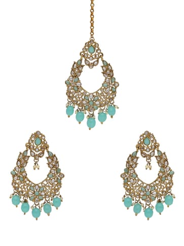 Reverse AD Tikka Earring Set in Mehendi finish - NRJ278