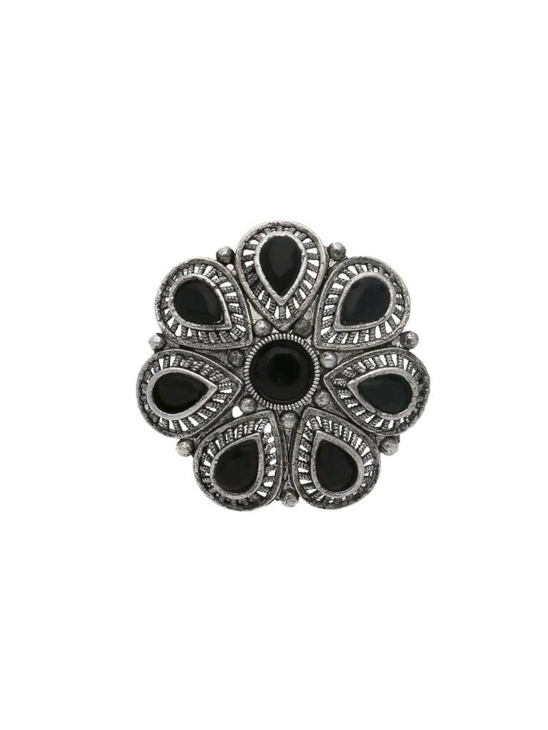 Traditional Finger Ring in Oxidised Silver finish - CNB18940