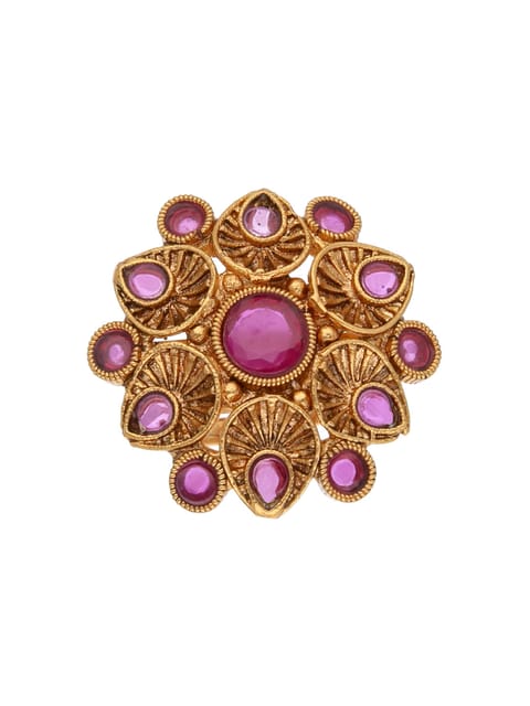 Reverse AD Finger Ring in High Gold finish - SRESAF42RU
