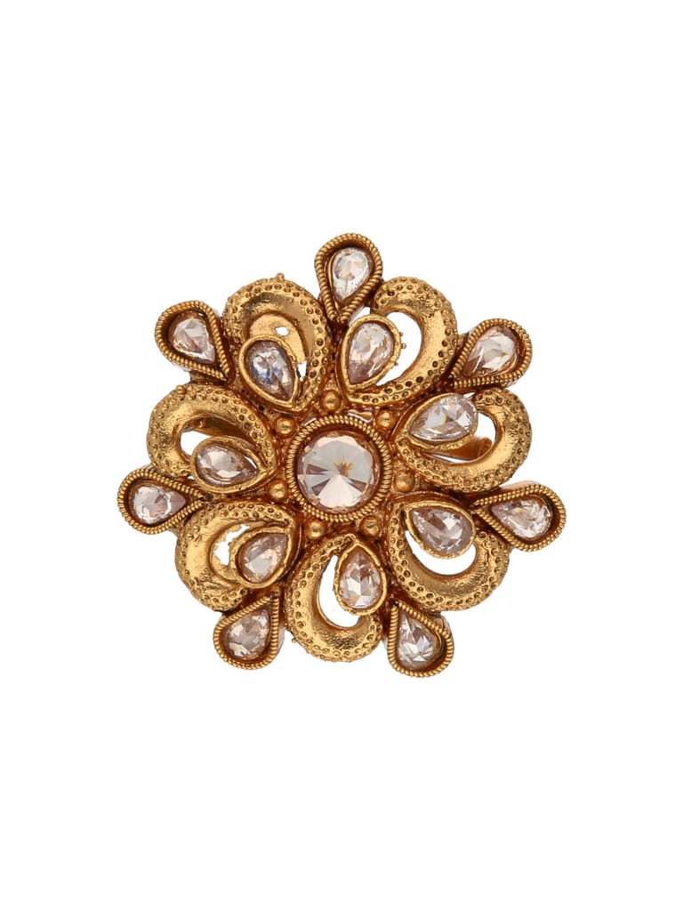 Reverse AD Finger Ring in High Gold finish - SRESAF45LC
