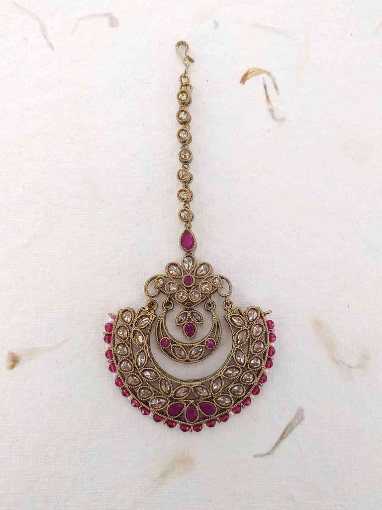 Reverse AD Maang Tikka in Gold finish - CNB1053
