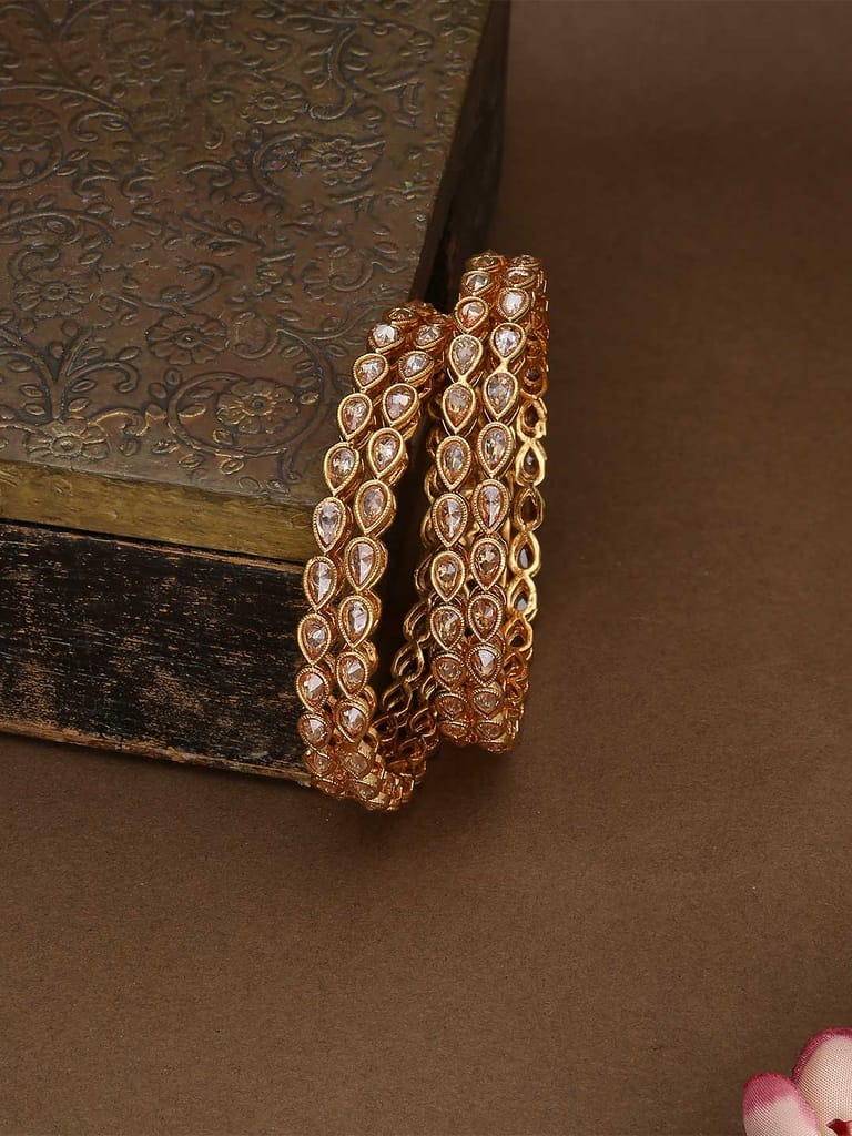 Reverse AD Bangles in Oxidised Gold finish - CNB2463-2.10