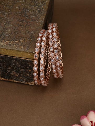 Reverse AD Bangles in Rose Gold finish - CNB2458-2.10