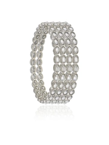 Reverse AD Bangles in Rhodium finish - CNB2447-2.8