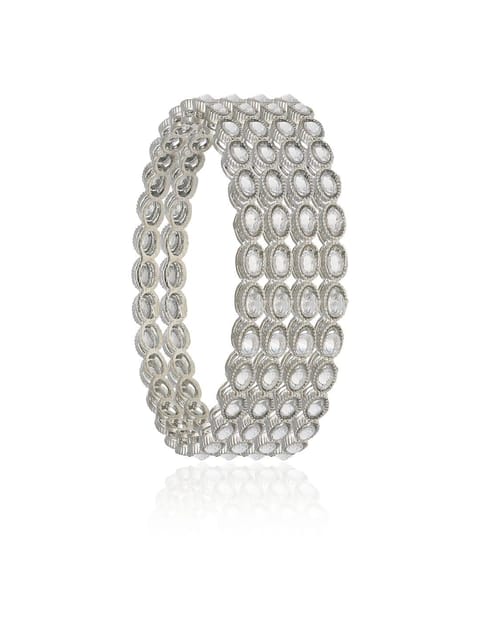 Reverse AD Bangles in Rhodium finish - CNB2447-2.8