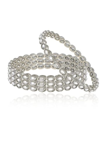 Reverse AD Bangles in Rhodium finish - CNB2447-2.8