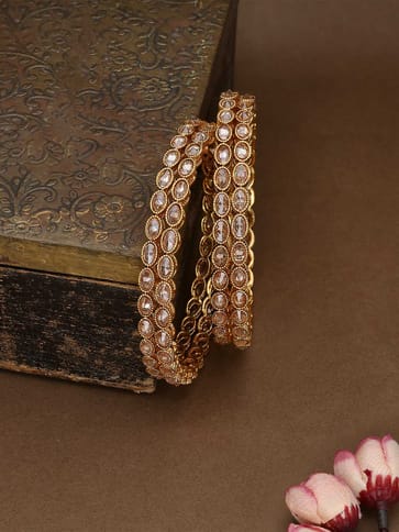 Reverse AD Bangles in Oxidised Gold finish - CNB2441-2.4