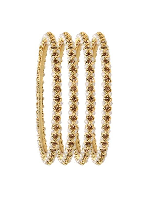 Pearls Bangles in Gold finish - CNB3077-2.4