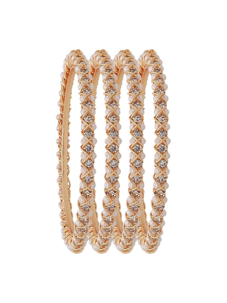 Pearls Bangles in Rose Gold finish - CNB3072-2.6
