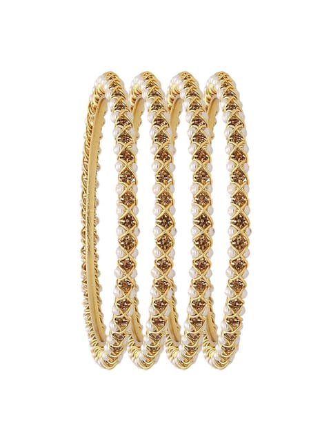 Pearls Bangles in Gold finish - CNB3080-2.10