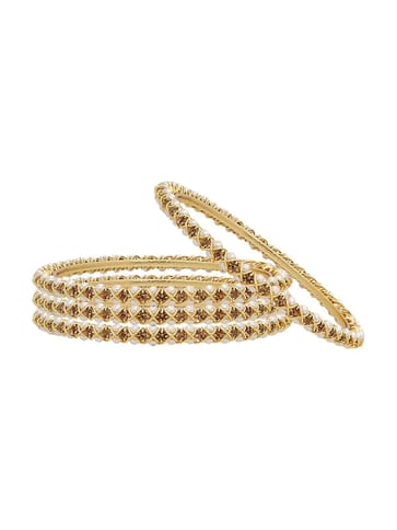 Pearls Bangles in Gold finish - CNB3080-2.10