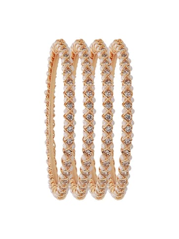 Pearls Bangles in Rose Gold finish - CNB3071-2.4