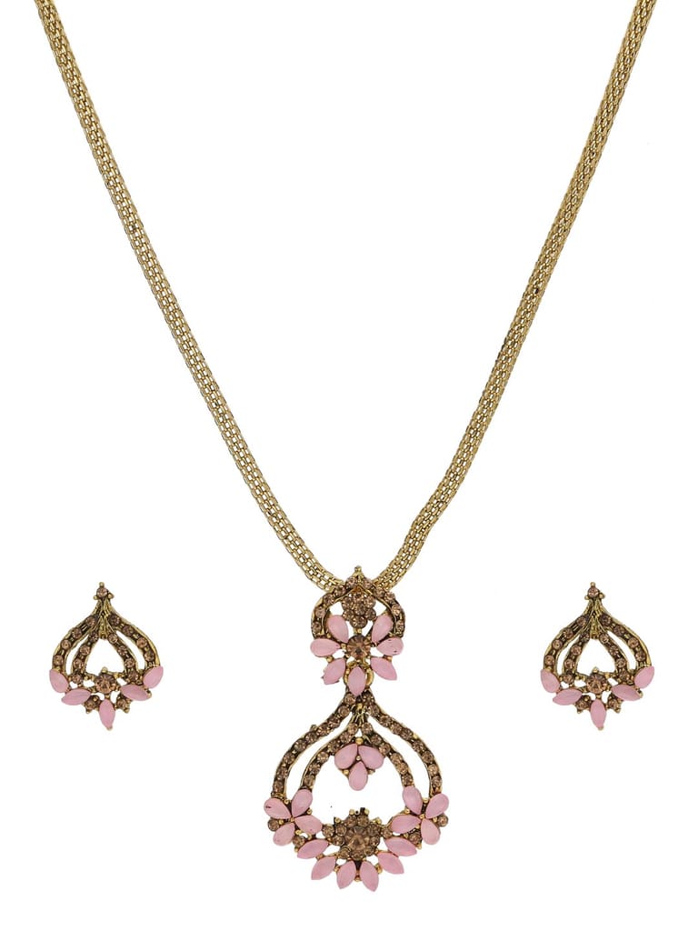 Traditional Pendant Set in Gold finish - CNB42146