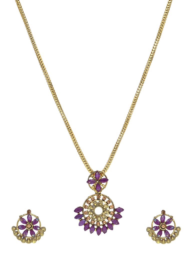 Traditional Pendant Set in Gold finish - CNB42166